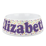 Girls Astronaut Plastic Dog Bowl - Medium (Personalized)