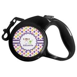 Girls Astronaut Retractable Dog Leash - Small (Personalized)