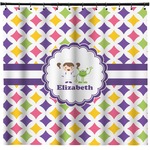 Girls Astronaut Shower Curtain - Custom Size (Personalized)