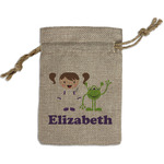 Girls Astronaut Small Burlap Gift Bag - Front (Personalized)