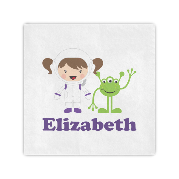 Custom Girls Astronaut Cocktail Napkins (Personalized)