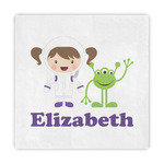 Girls Astronaut Standard Decorative Napkins (Personalized)