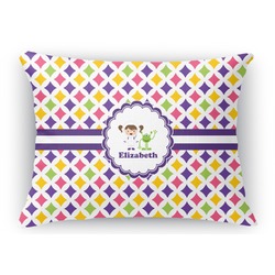 Girls Astronaut Rectangular Throw Pillow Case - 12"x18" (Personalized)