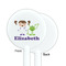 Girls Astronaut White Plastic 5.5" Stir Stick - Single Sided - Round - Front & Back