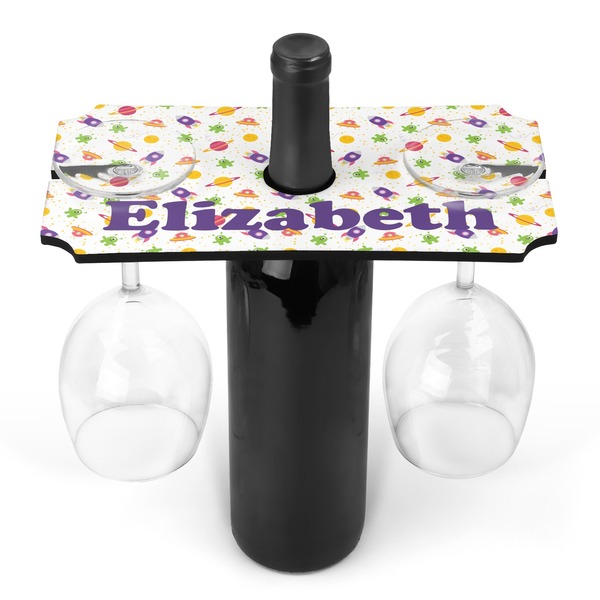 Custom Girls Astronaut Wine Bottle & Glass Holder (Personalized)