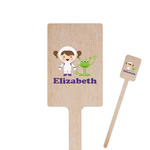 Girls Astronaut Rectangle Wooden Stir Sticks (Personalized)