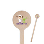 Girls Astronaut 6" Round Wooden Stir Sticks - Single Sided (Personalized)