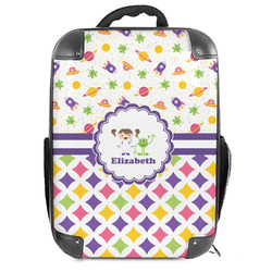 Girl's Space & Geometric Print 18" Hard Shell Backpack (Personalized)
