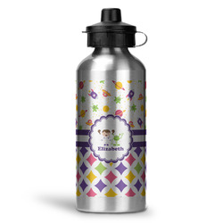 Girl's Space & Geometric Print Water Bottle - Aluminum - 20 oz (Personalized)
