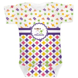 Girl's Space & Geometric Print Baby Bodysuit (Personalized)