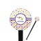 Girl's Space & Geometric Print Black Plastic 7" Stir Stick - Round - Closeup