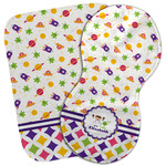 Girl's Space & Geometric Print Burp Cloth (Personalized)