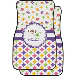 Girl's Space & Geometric Print Car Floor Mats (Front Seat) (Personalized)