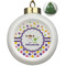 Girl's Space & Geometric Print Ceramic Christmas Ornament - Xmas Tree (Front View)