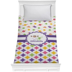Girl's Space & Geometric Print Comforter - Twin XL (Personalized)