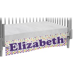 Girl's Space & Geometric Print Crib Skirt (Personalized)