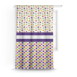 Girl's Space & Geometric Print Curtain Panel - Custom Size