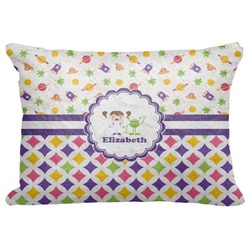 Girl's Space & Geometric Print Decorative Baby Pillowcase - 16"x12" (Personalized)