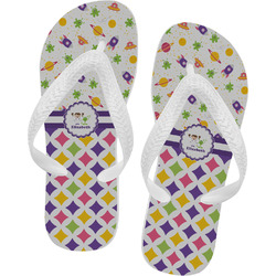 Girl's Space & Geometric Print Flip Flops - XSmall (Personalized)