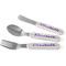 Girl's Space & Geometric Print Kids Flatware