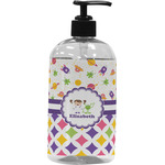 Girl's Space & Geometric Print Plastic Soap / Lotion Dispenser (16 oz - Large - Black) (Personalized)