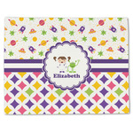 Girl's Space & Geometric Print Single-Sided Linen Placemat - Single w/ Name or Text