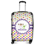 Girl's Space & Geometric Print Suitcase - 24" Medium - Checked (Personalized)