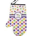 Girl's Space & Geometric Print Left Oven Mitt (Personalized)