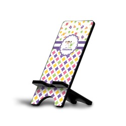 Girl's Space & Geometric Print Cell Phone Stand (Large) (Personalized)