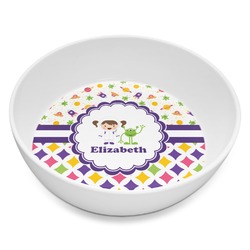 Girl's Space & Geometric Print Melamine Bowl - 8 oz (Personalized)