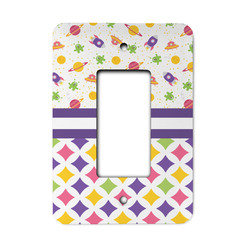 Girl's Space & Geometric Print Rocker Style Light Switch Cover - Single Switch