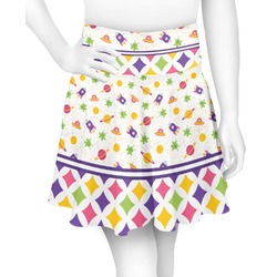Girl's Space & Geometric Print Skater Skirt - Small