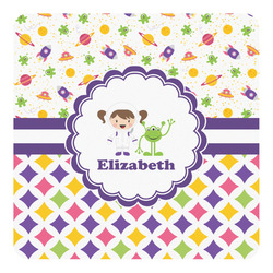 Girl's Space & Geometric Print Square Decal - Small (Personalized)