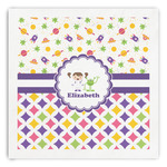 Girl's Space & Geometric Print Paper Dinner Napkins (Personalized)