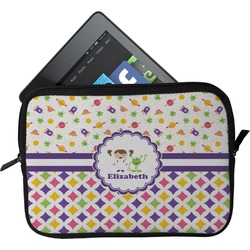 Girl's Space & Geometric Print Tablet Case / Sleeve - Small (Personalized)