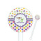 Girl's Space & Geometric Print White Plastic 5.5" Stir Stick - Round - Closeup