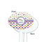 Girl's Space & Geometric Print White Plastic 7" Stir Stick - Single Sided - Oval - Front & Back