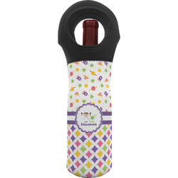 Girl's Space & Geometric Print Wine Tote Bag (Personalized)