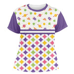 Girl's Space & Geometric Print Women's Crew T-Shirt - Small