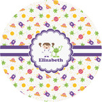 Girls Space Themed Multipurpose Round Labels - 1" (Personalized)