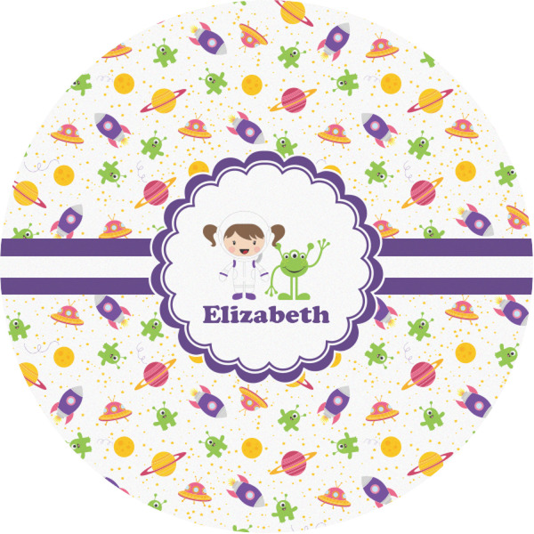 Custom Girls Space Themed Multipurpose Round Labels - 1" (Personalized)