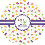 Girls Space Themed Multipurpose Round Labels - 2" (Personalized)