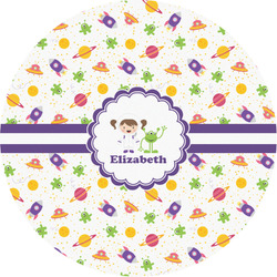 Girls Space Themed Multipurpose Round Labels - 2" (Personalized)