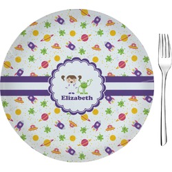Girls Space Themed 8" Glass Appetizer / Dessert Plates - Single or Set (Personalized)