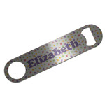 Girls Space Themed Bar Bottle Opener - Silver w/ Name or Text