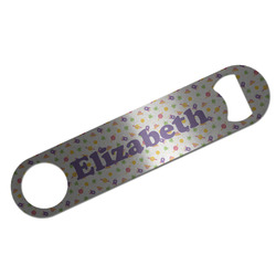 Girls Space Themed Bar Bottle Opener - Silver w/ Name or Text