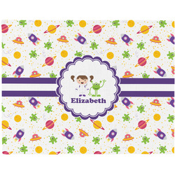 Girls Space Themed Woven Fabric Placemat - Twill w/ Name or Text