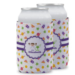 Girls Space Themed Can Cooler (12 oz) w/ Name or Text