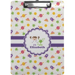 Girls Space Themed Clipboard (Letter Size) (Personalized)
