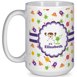 Girls Space Themed 15 Oz Coffee Mug - White (Personalized)